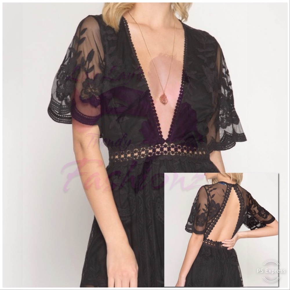 Lace Romper- BLACK